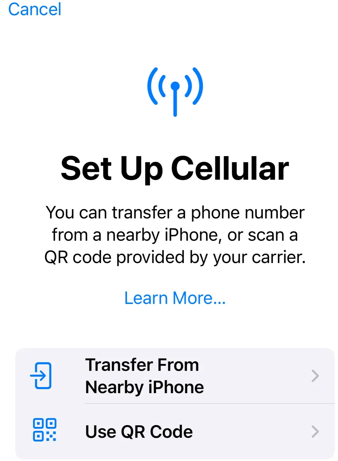 eSIM卡设置步骤3：扫码激活