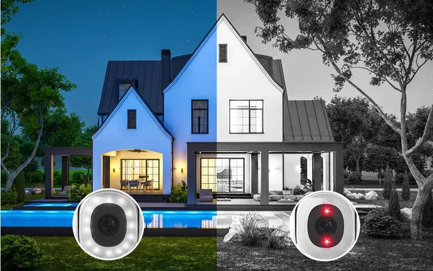 iTalkBB Aljia居家安防摄像头智能补光，能将夜晚的影像变为彩色画面